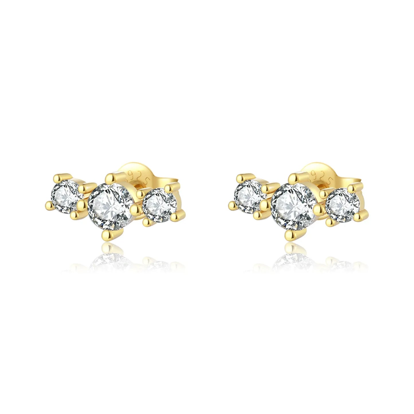 Camille Triple Stud Earrings