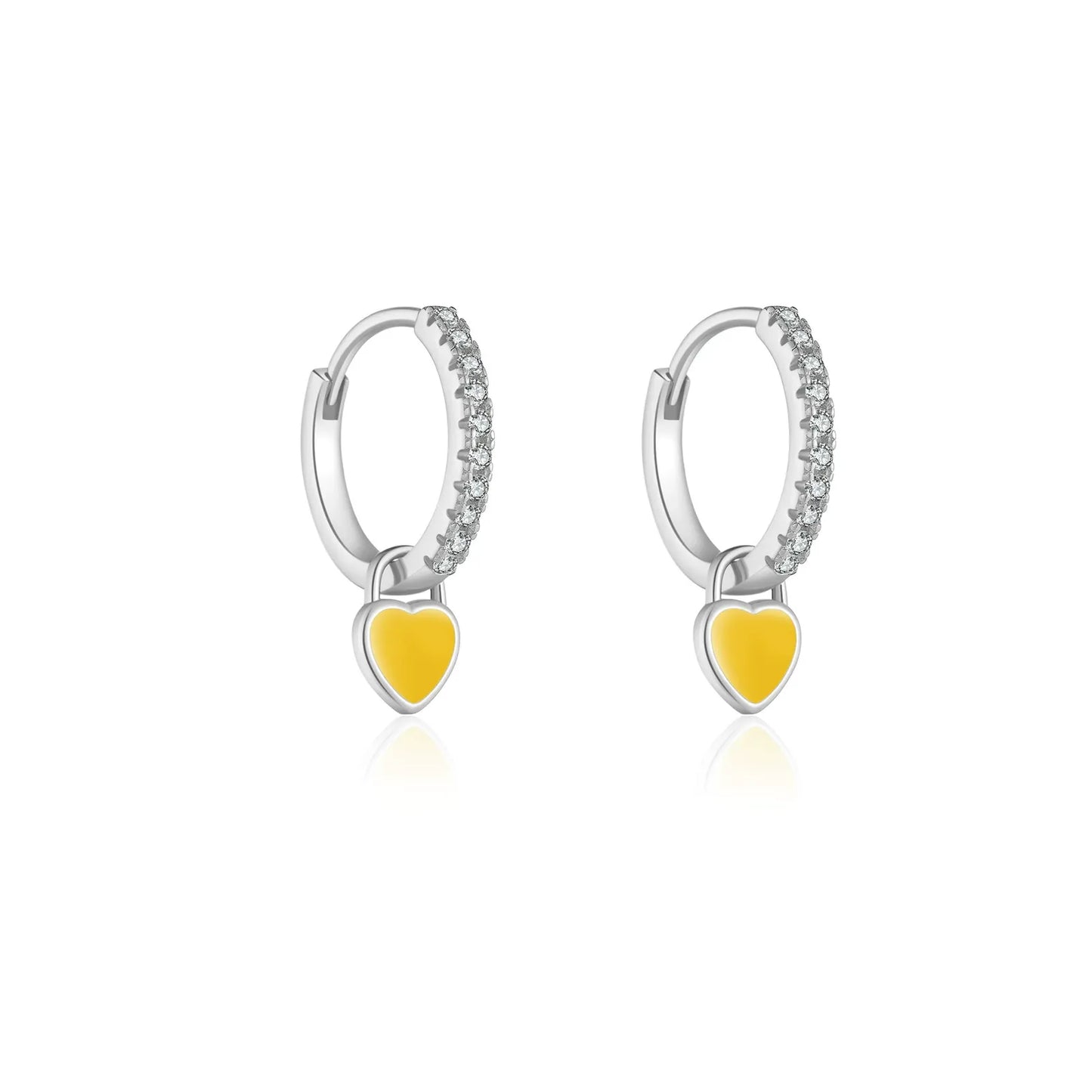 Juliette Heart Crystal Hoops