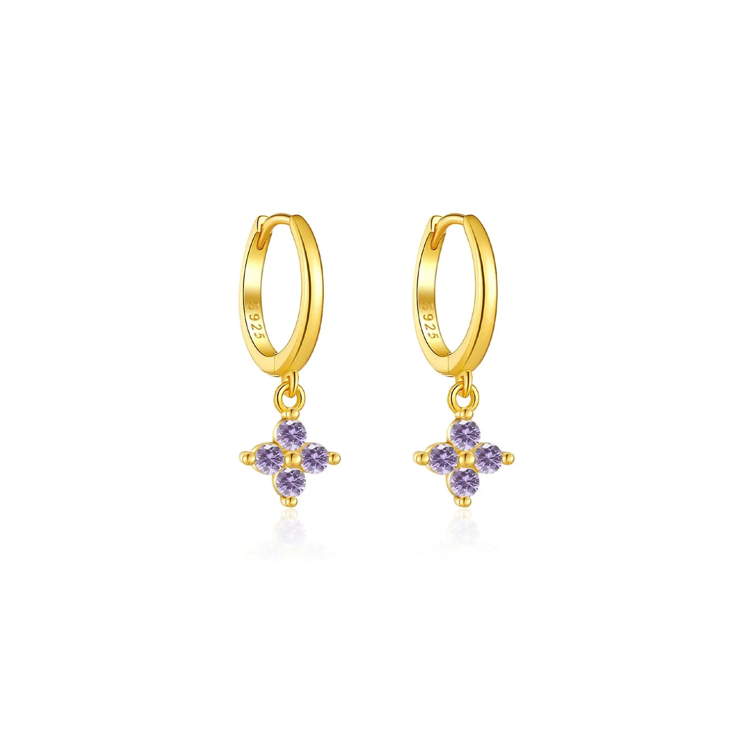 Juliette Clover Crystal Hoops