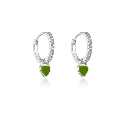 Juliette Heart Crystal Hoops