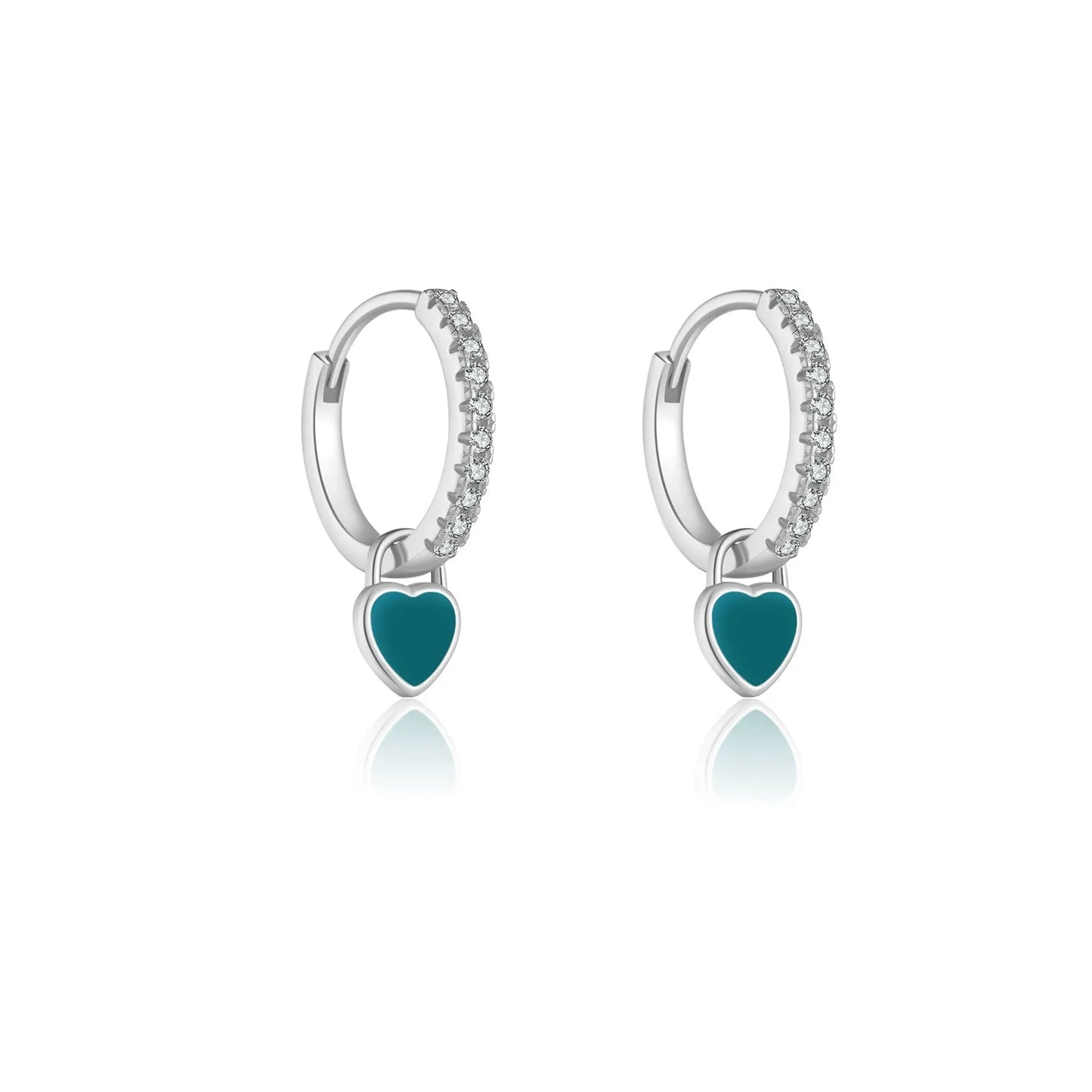 Juliette Heart Crystal Hoops