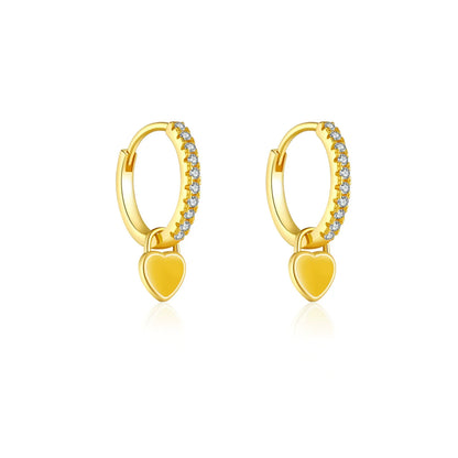 Juliette Heart Crystal Hoops