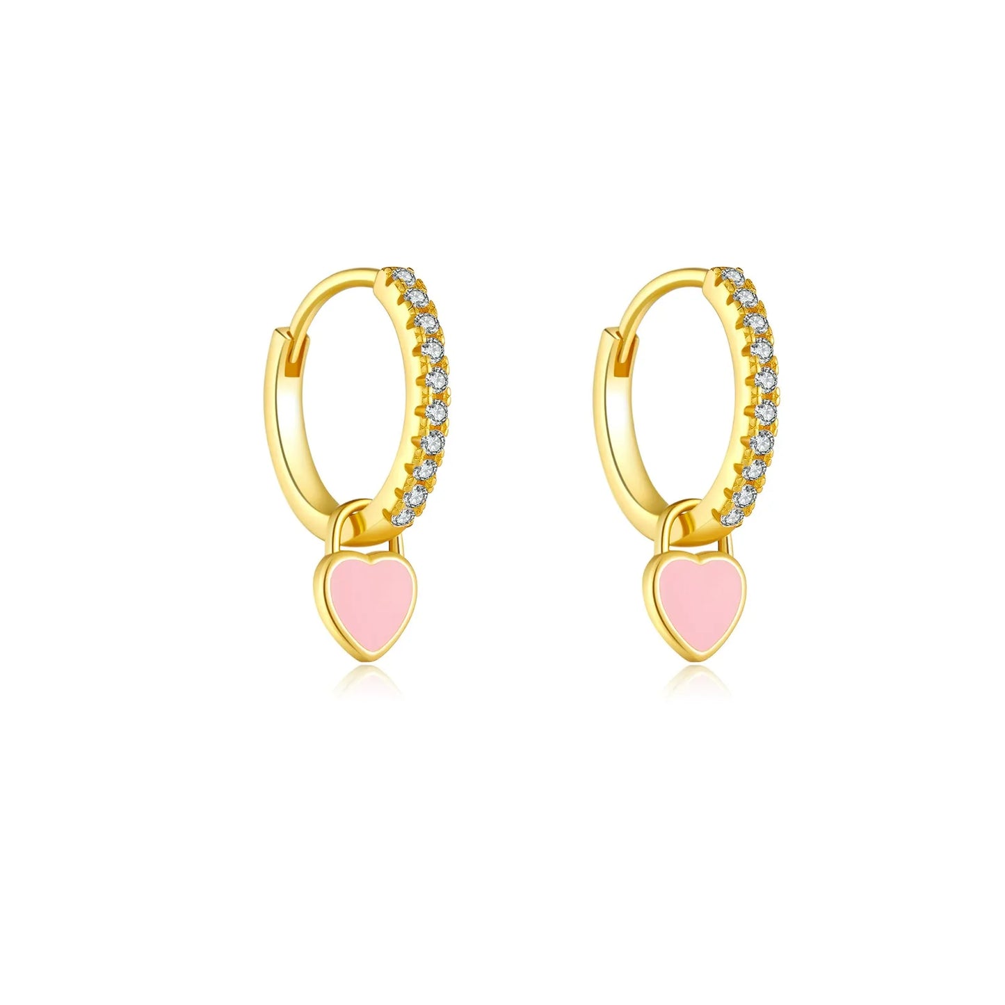 Juliette Heart Crystal Hoops
