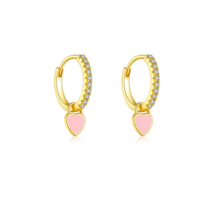 Juliette Heart Crystal Hoops