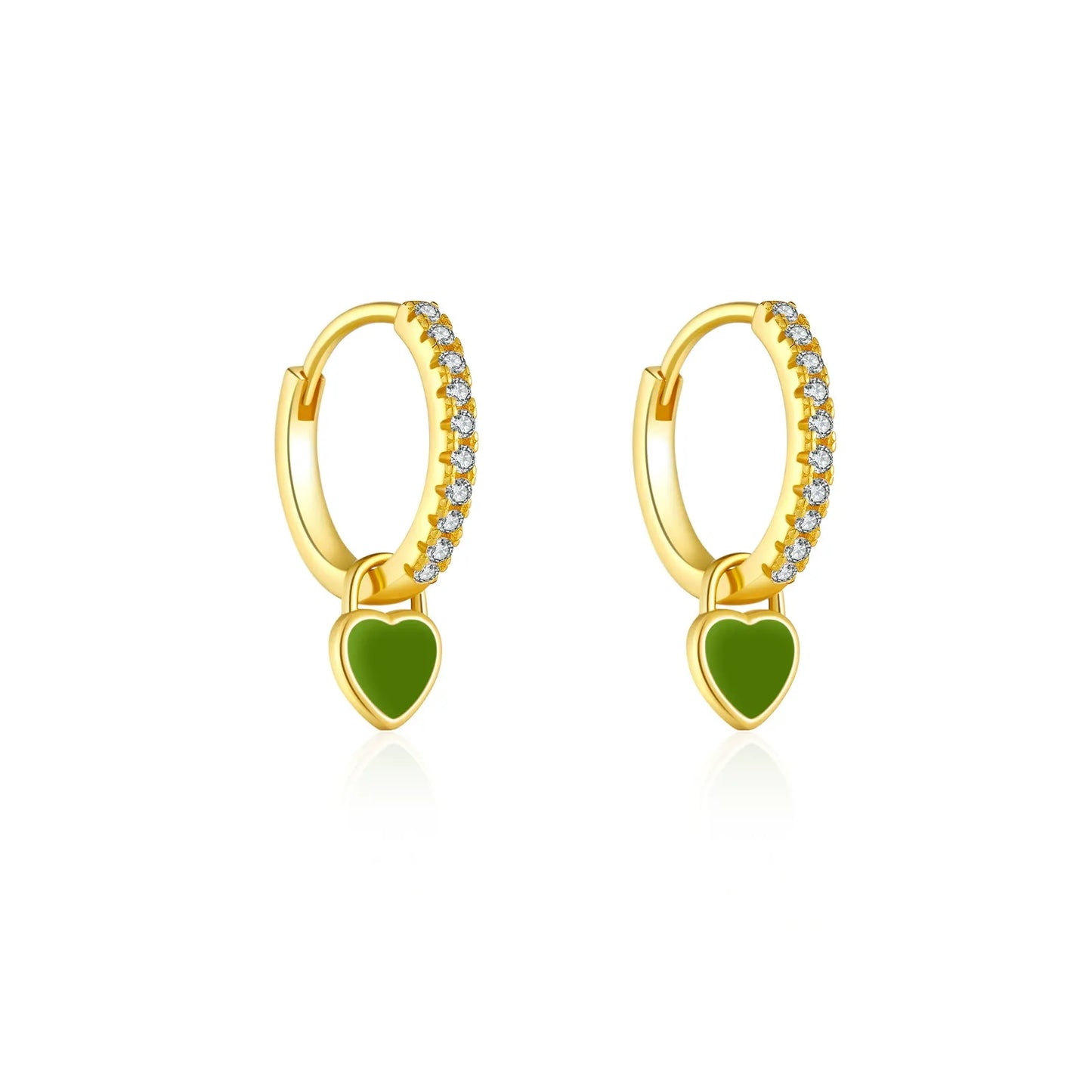 Juliette Heart Crystal Hoops
