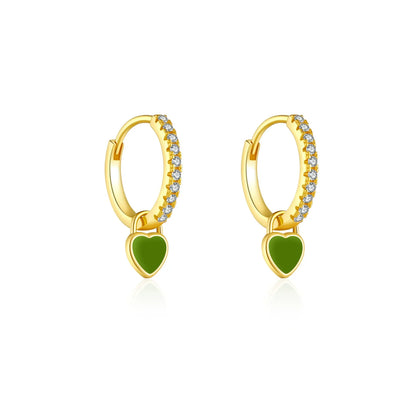 Juliette Heart Crystal Hoops