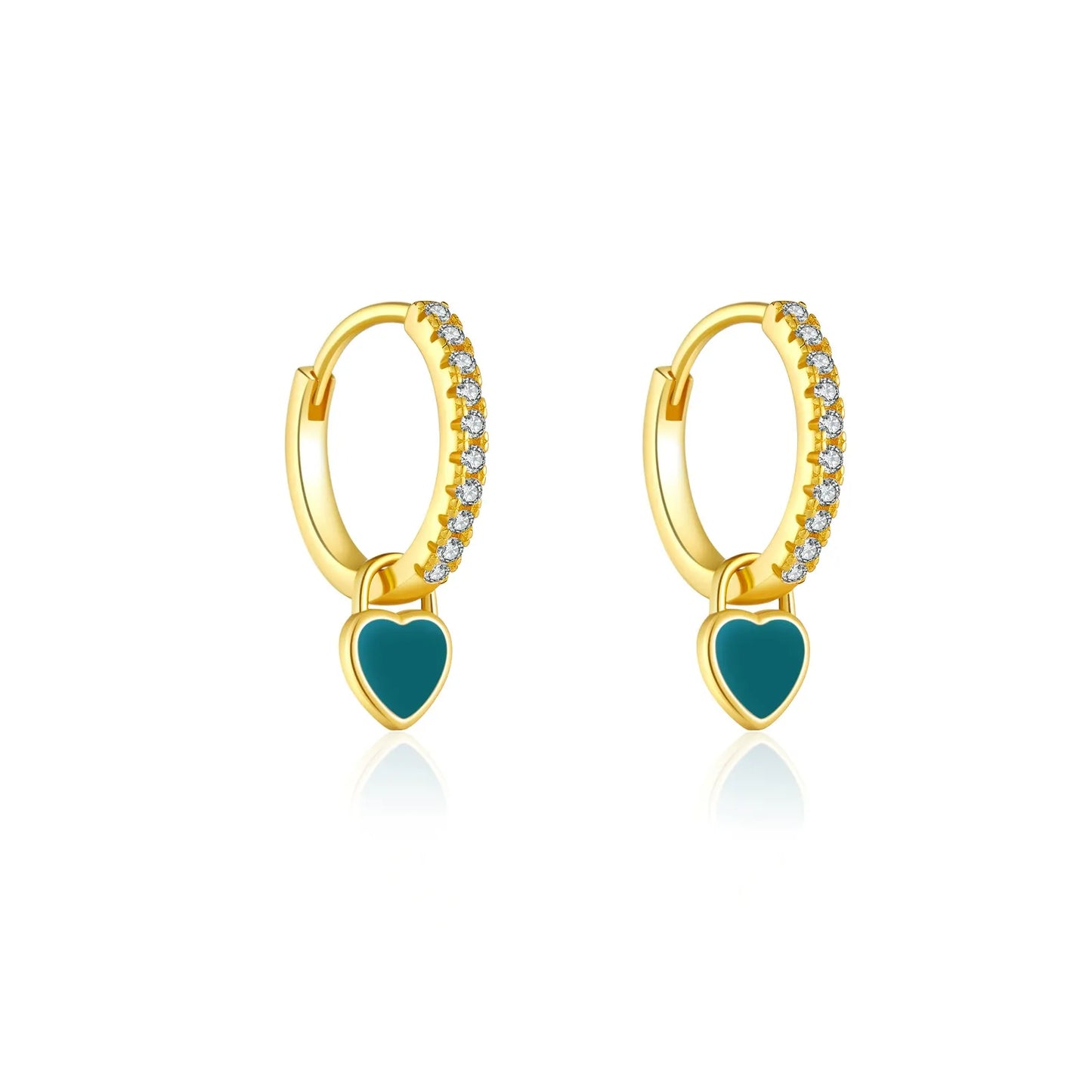 Juliette Heart Crystal Hoops
