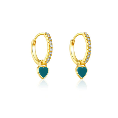 Juliette Heart Crystal Hoops