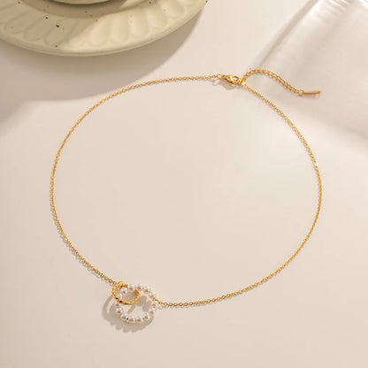Valentina Interlocking Pearl & Gold Necklace