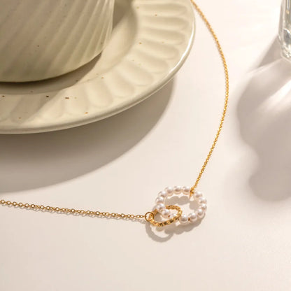 Valentina Interlocking Pearl & Gold Necklace