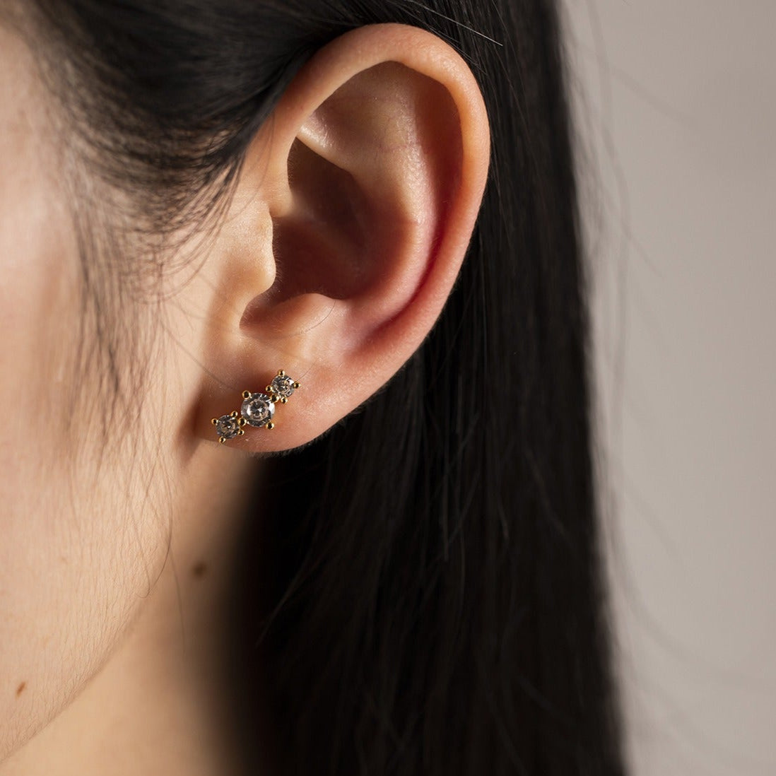 Camille Triple Stud Earrings