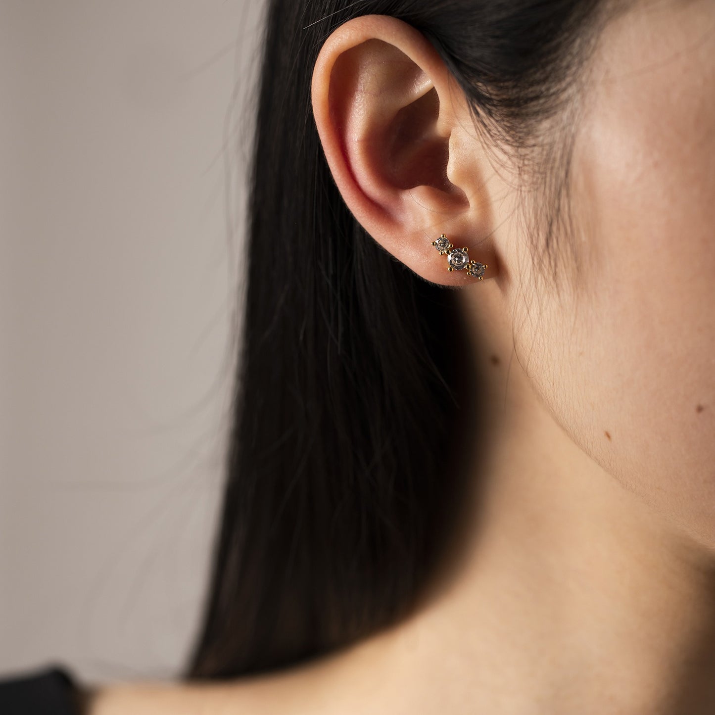 Camille Triple Stud Earrings