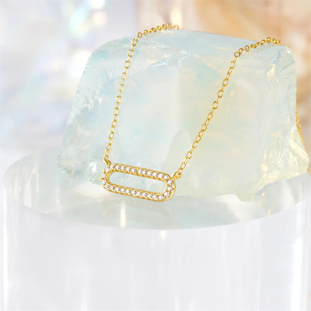 Elodie Oval Sparkle Necklace