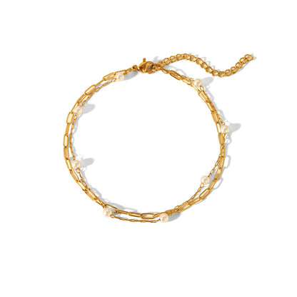 Élise Pearl Layers Anklet - Joie d’Or