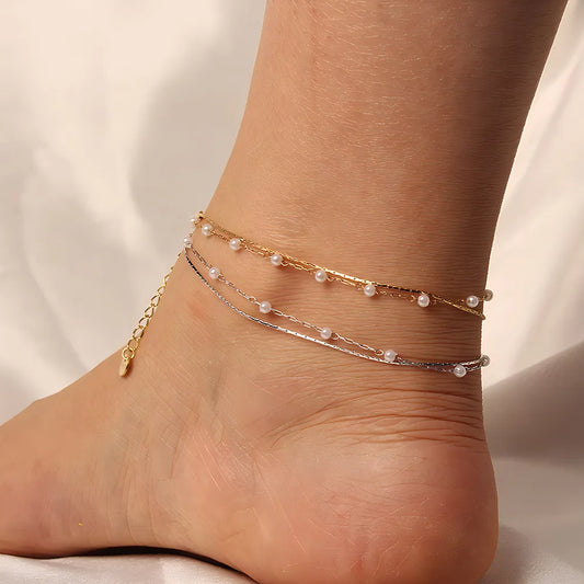 Élise Pearl Layers Anklet