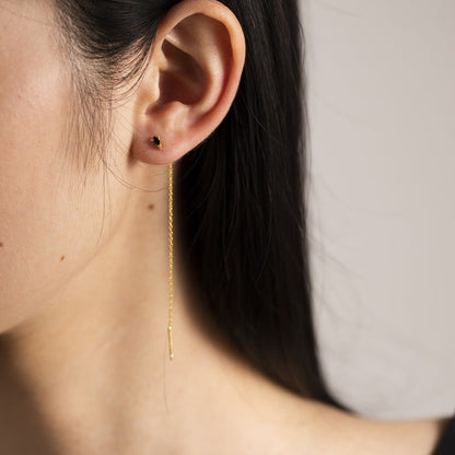 Isabella Noir Chain Earrings