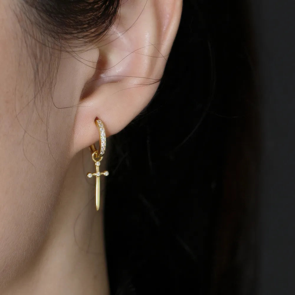 Aurélie Sword Hoop Earrings