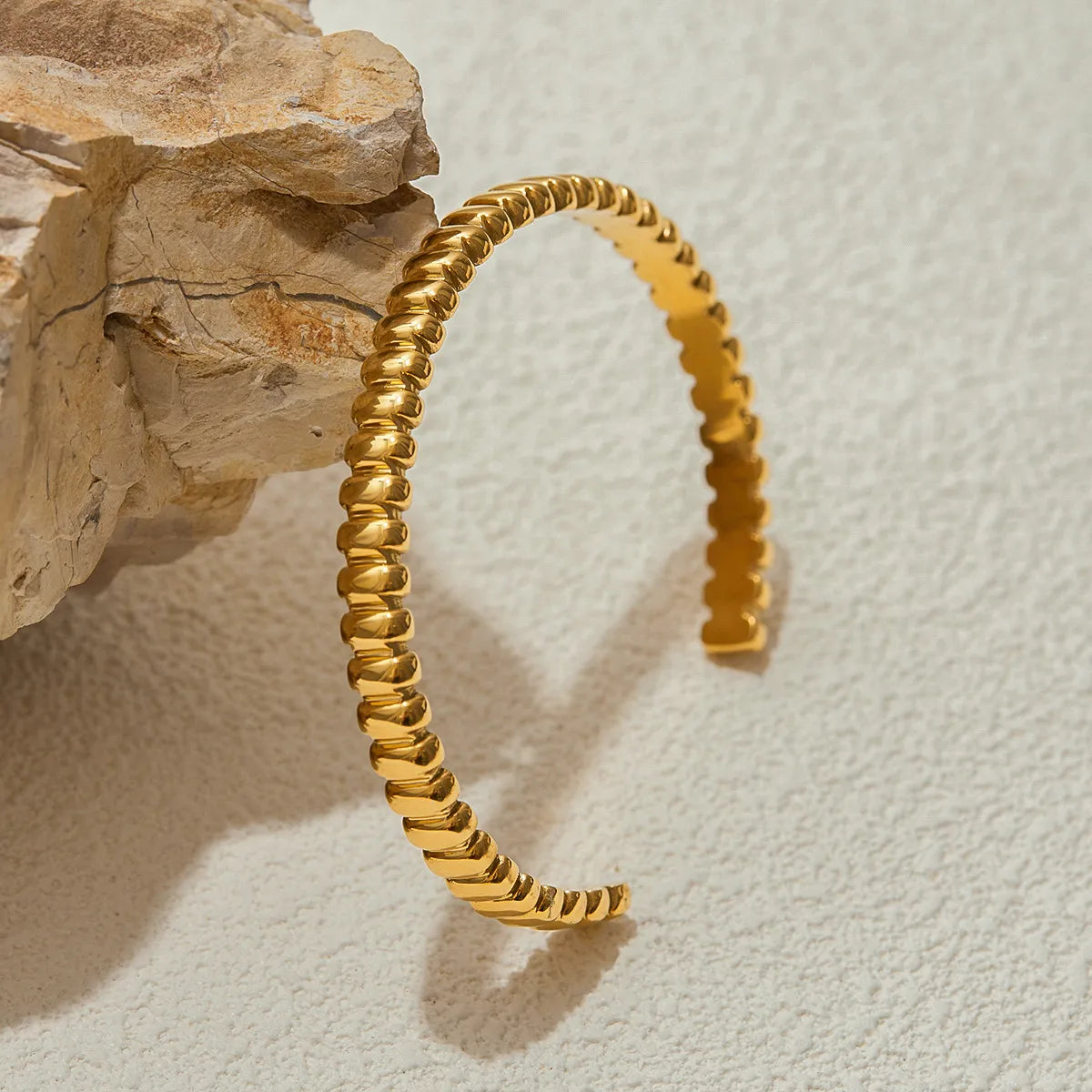 Emma Sculpted Gold Bangle