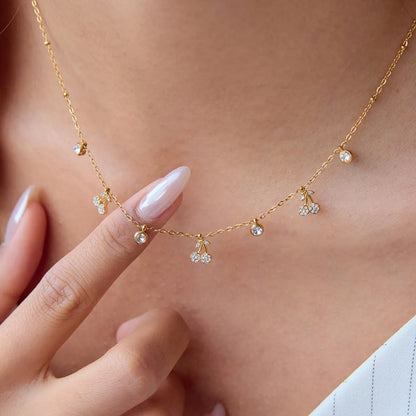 Cherry Cluster Charm Necklace
