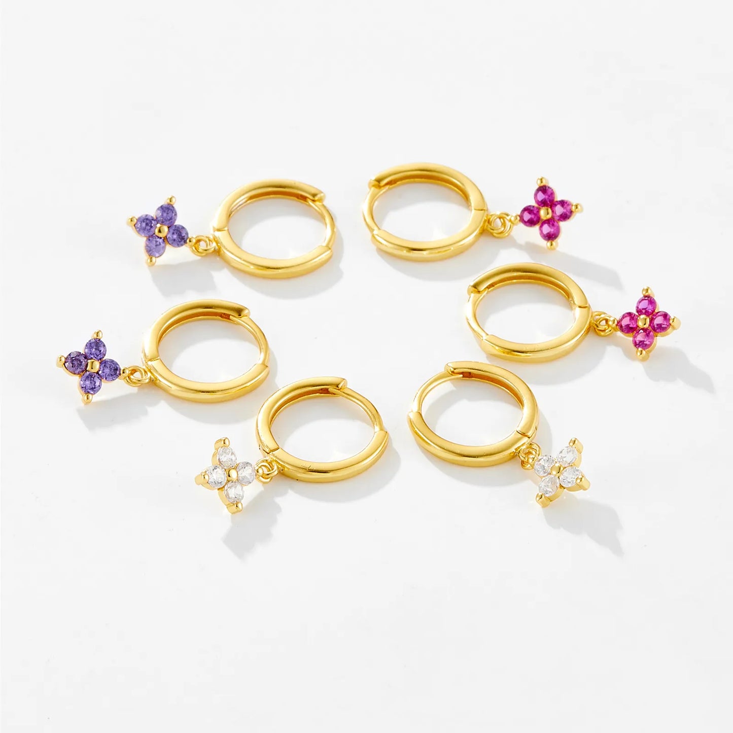 Juliette Clover Crystal Hoops