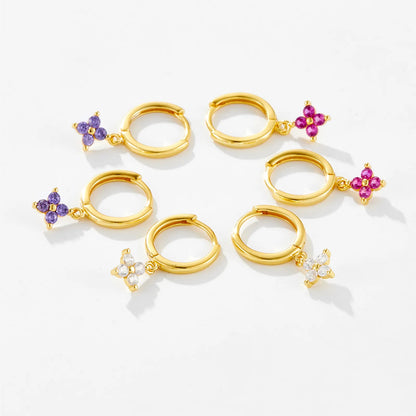 Juliette Clover Crystal Hoops