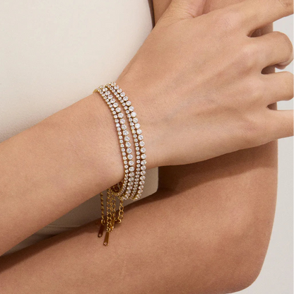 Léa Double Tennis Bracelet Set