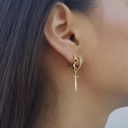 Aurélie Sword Hoop Earrings