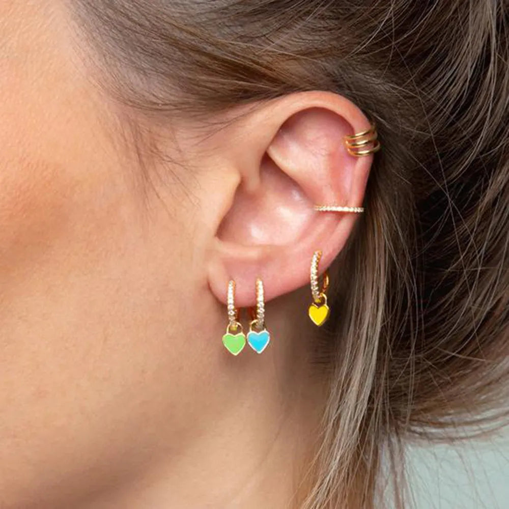 Juliette Heart Crystal Hoops