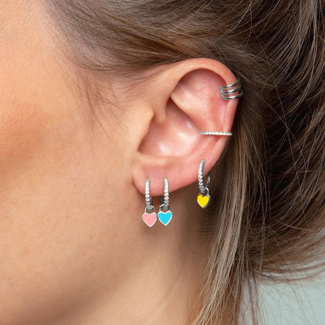 Juliette Heart Crystal Hoops