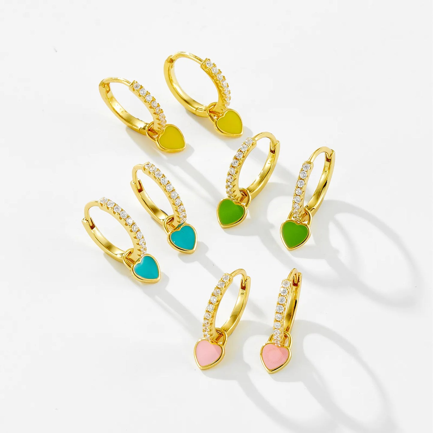 Juliette Heart Crystal Hoops