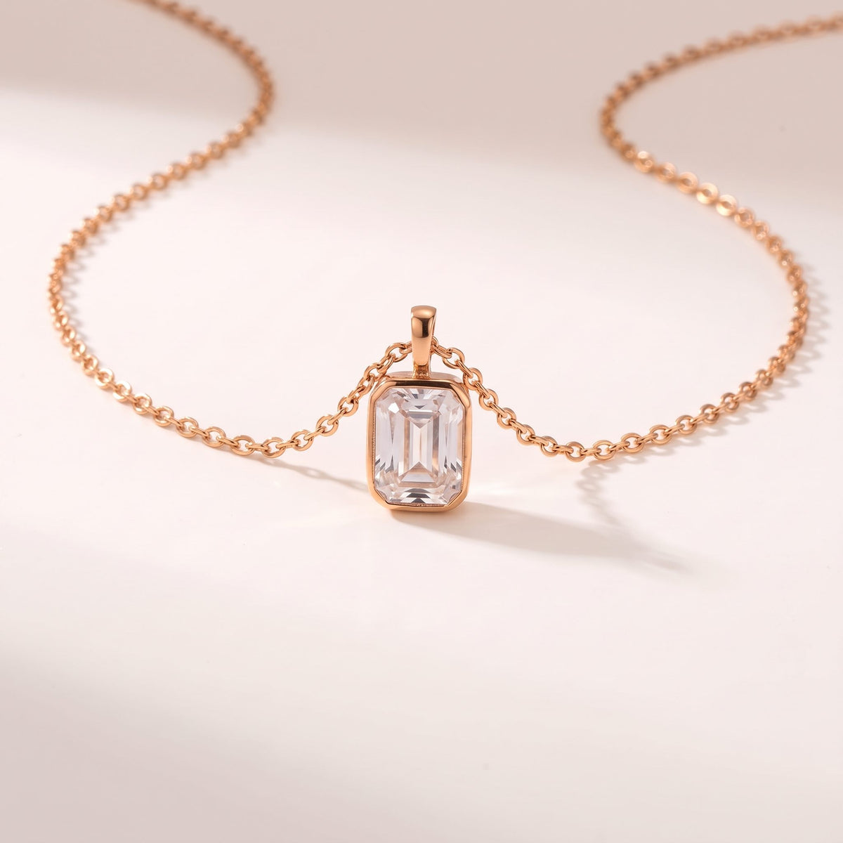 Livia Emerald-Cut Solitaire Gold Necklace - Joie d’Or
