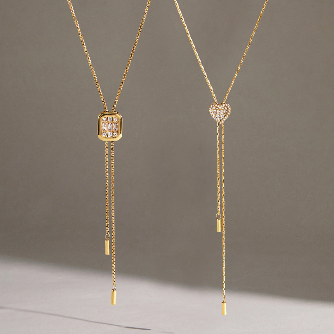 Maëlys Crystal Slider Gold Necklace