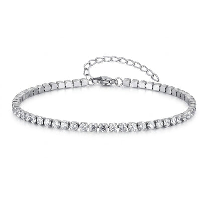 Alessia Tennis Silver Anklet - Joie d’Or