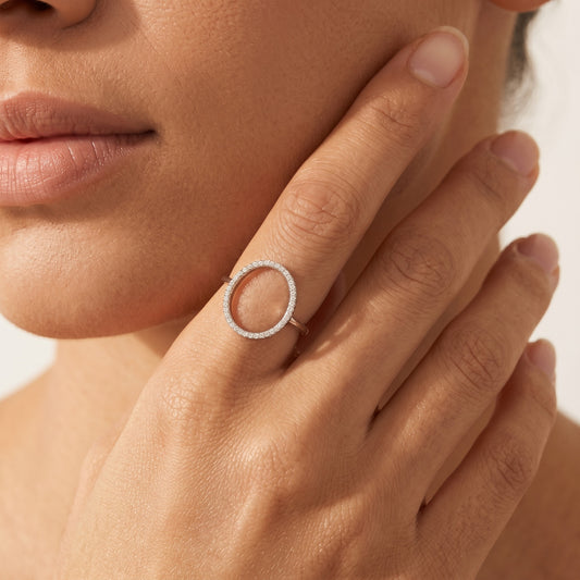 Luna Circle Silver Ring - Joie d’Or