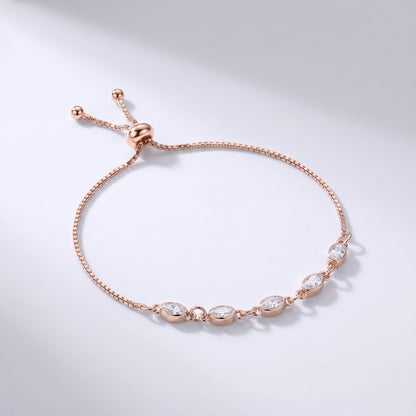 Marisa Oval Crystal Silver Bracelet