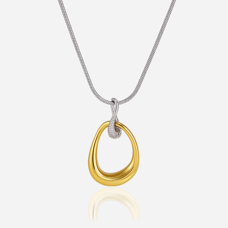 Oriane Open Teardrop Two-Tone Necklace