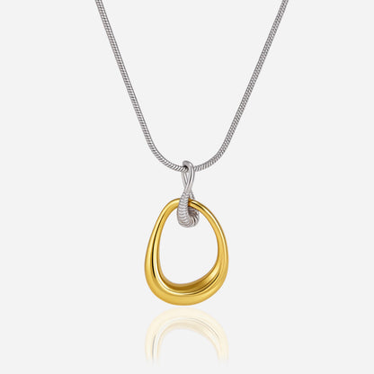 Oriane Open Teardrop Two-Tone Necklace