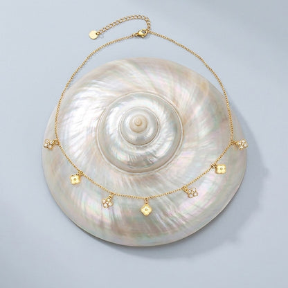 Amelia Crystal Flower Gold Necklace - Joie d’Or