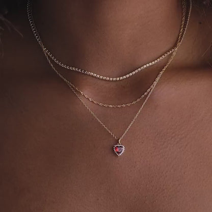 Colette Pave Heart Necklace