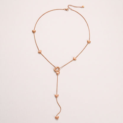 Rosalinde Puffed Heart Gold Necklace