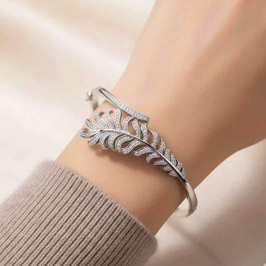 Vivienne Crystal Feather Bangle